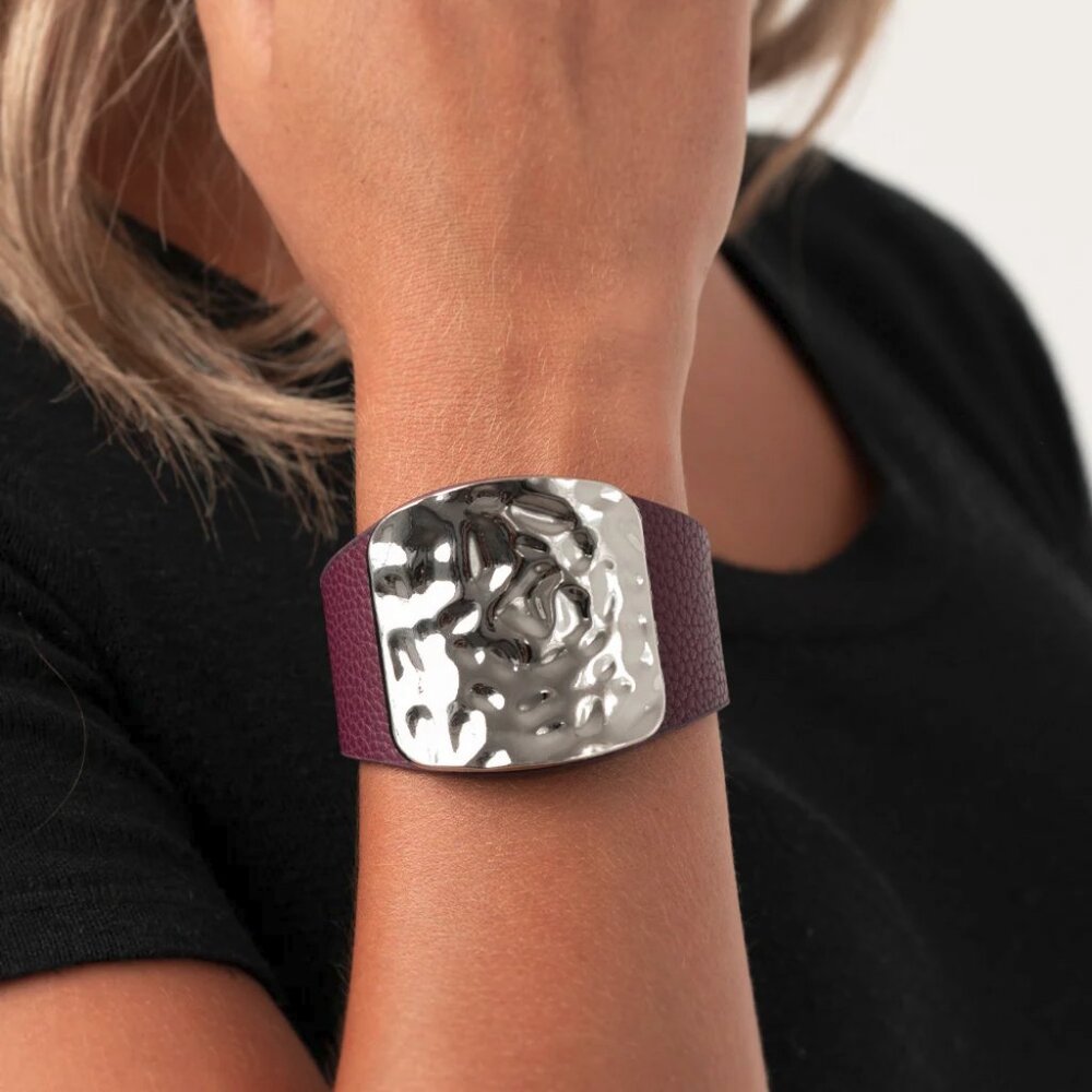 Paparazzi Jewelry Accessories - Brighten Up - Purple Bracelet - Vintage
